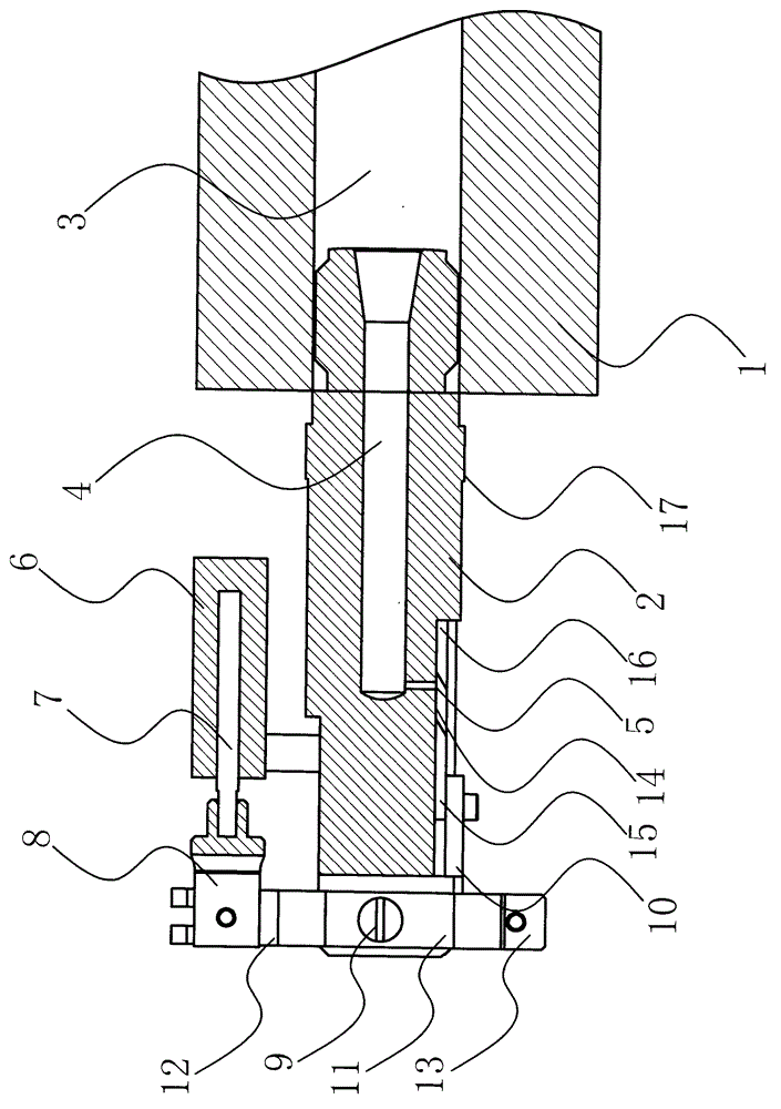 A feeding nozzle in an online molding device for carbon fiber composite materials