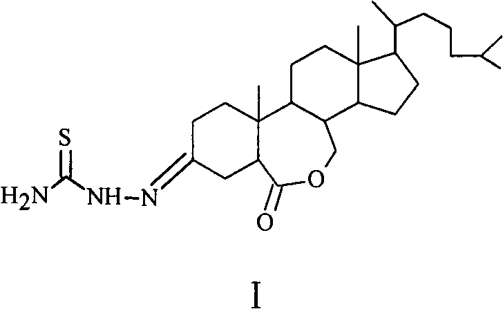 Preparation method of 6-oxo-7-oxa-b-homo-cholesta-3-thionylhydrazone compound and its application in antitumor drugs