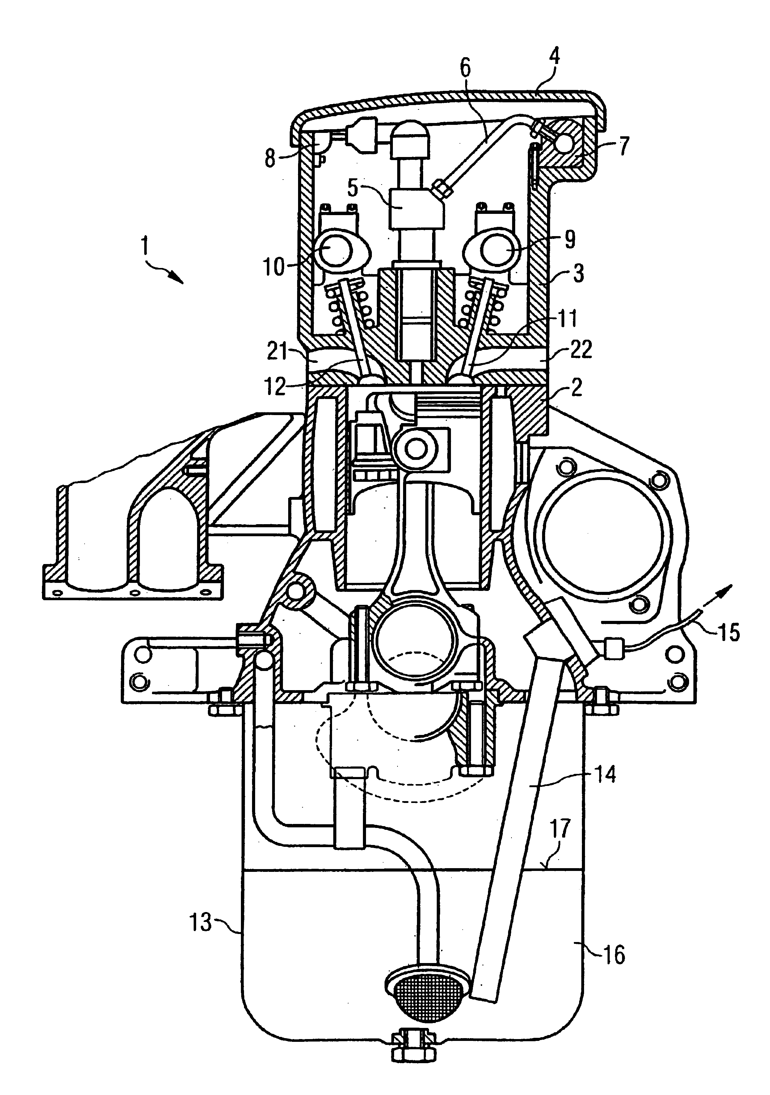 Cylinder-head-integrated diesel injection system with oil sensor