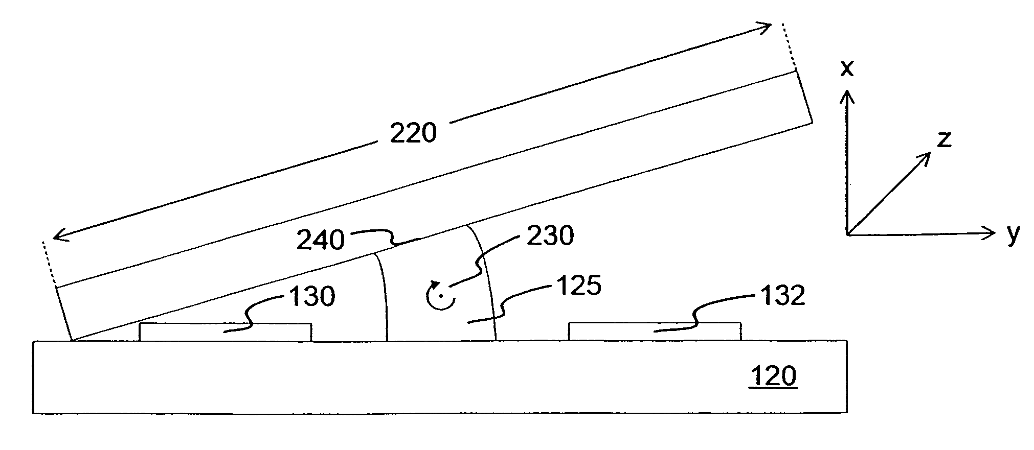 Method and apparatus for a reflective spatial light modulator with a flexible pedestal