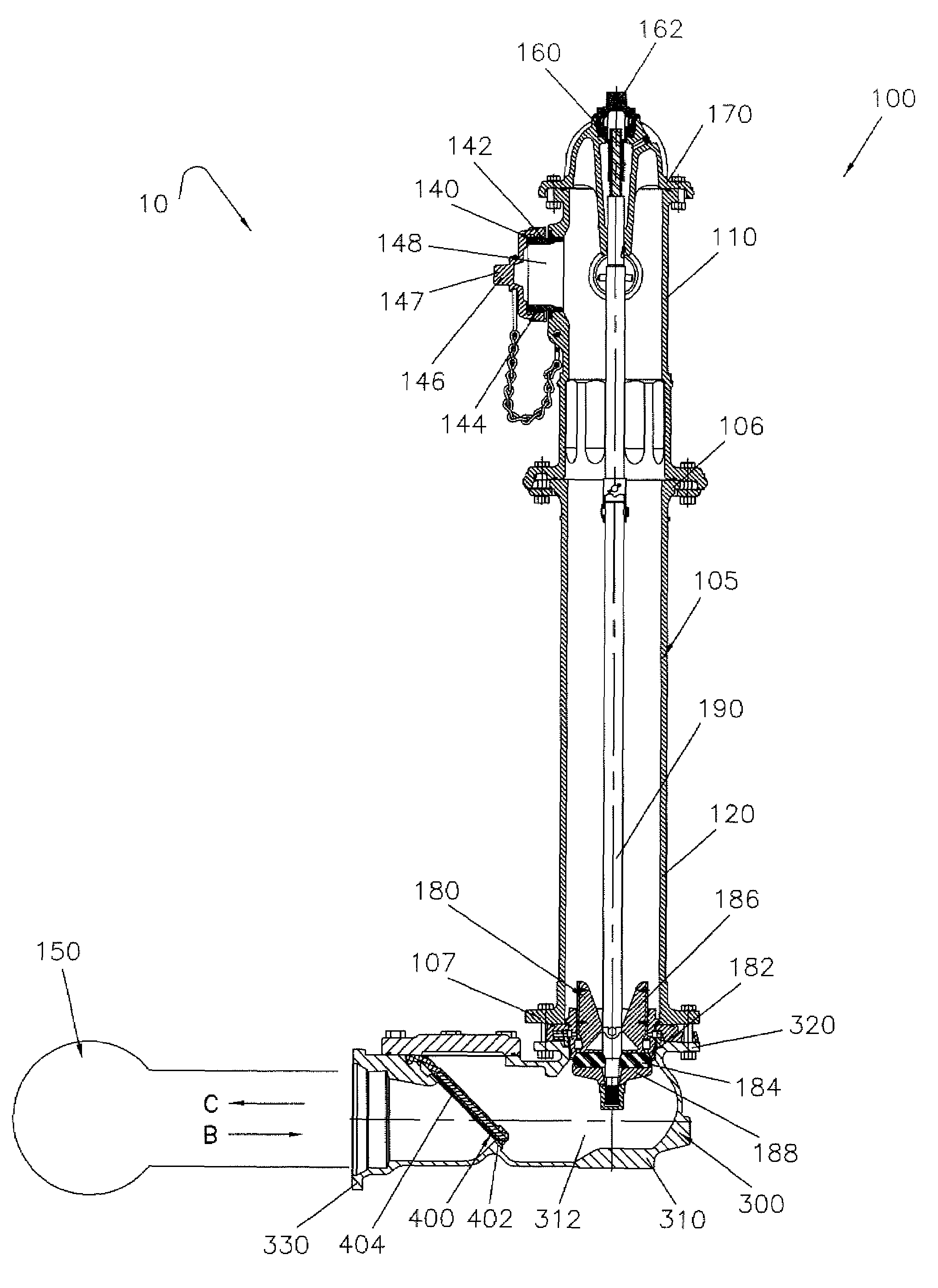 Hydrant shoe with backflow prevention assembly