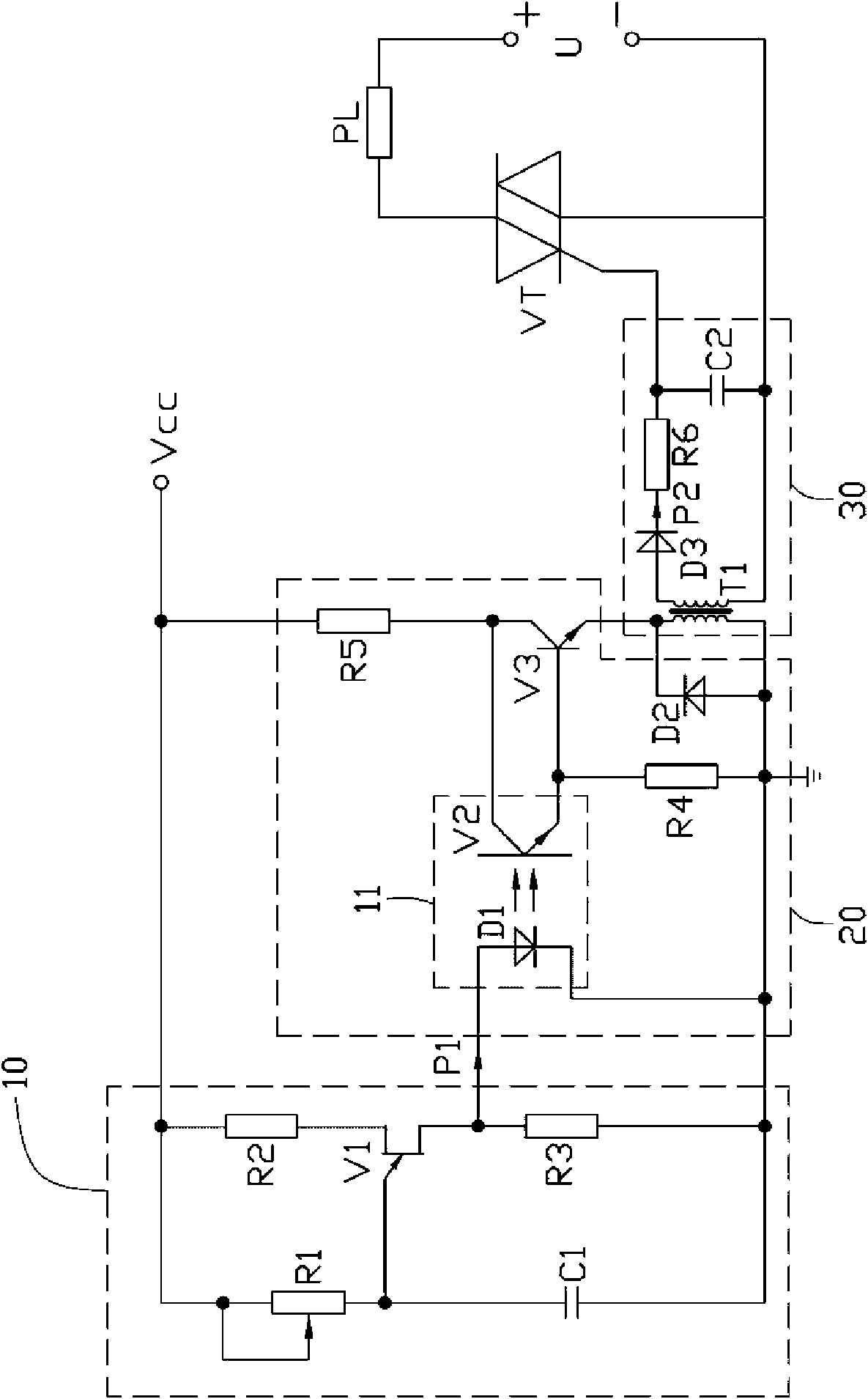 Circuit for regulating and controlling output power of power supply