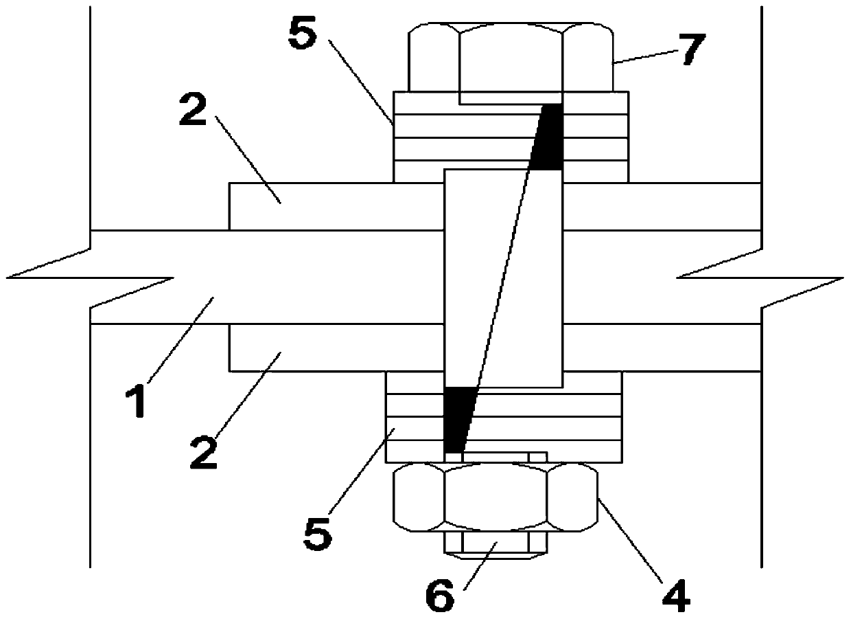 Connecting joint for self-compaction wedge-shaped spliced type pressure-bearing type high-strength bolts