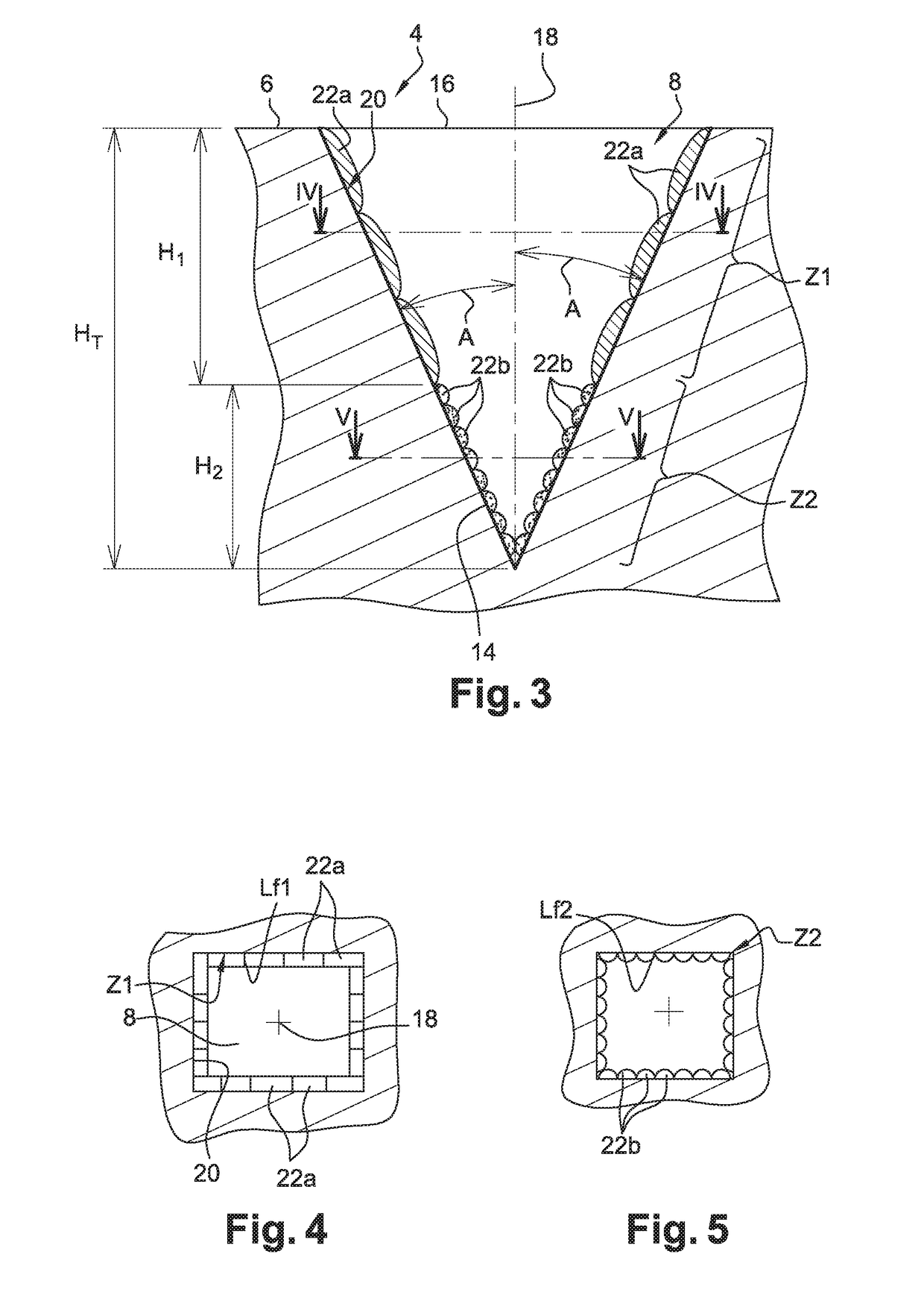 Structured element coated in a distinguished manner and serving as support for the flow of several fluids