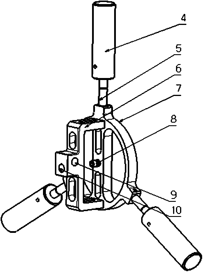 Compensation-free three-point positioning clamp applied to four-wheel aligner