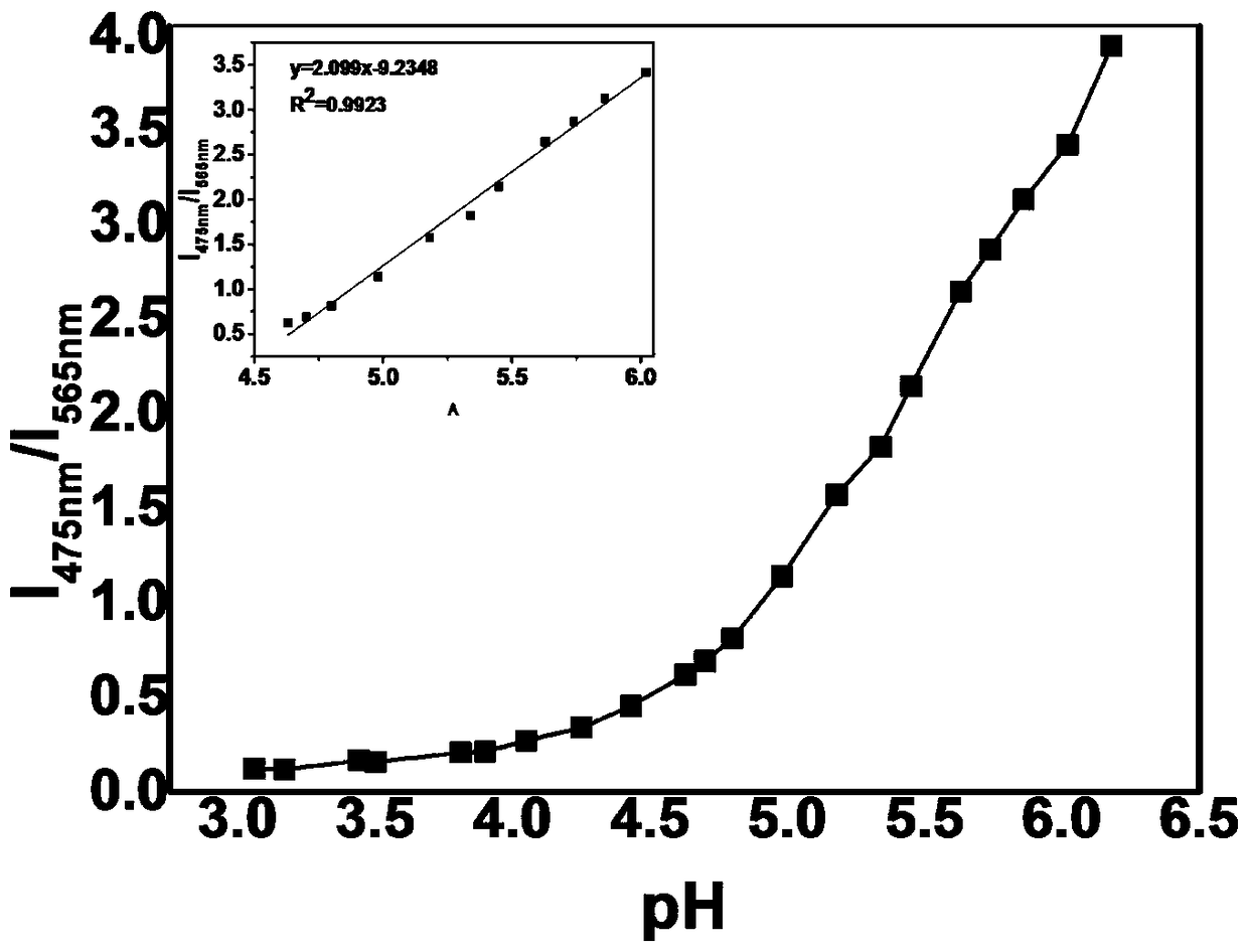 8-benzimidazole quinoline derivative ratiometric pH probe and its preparation method and application