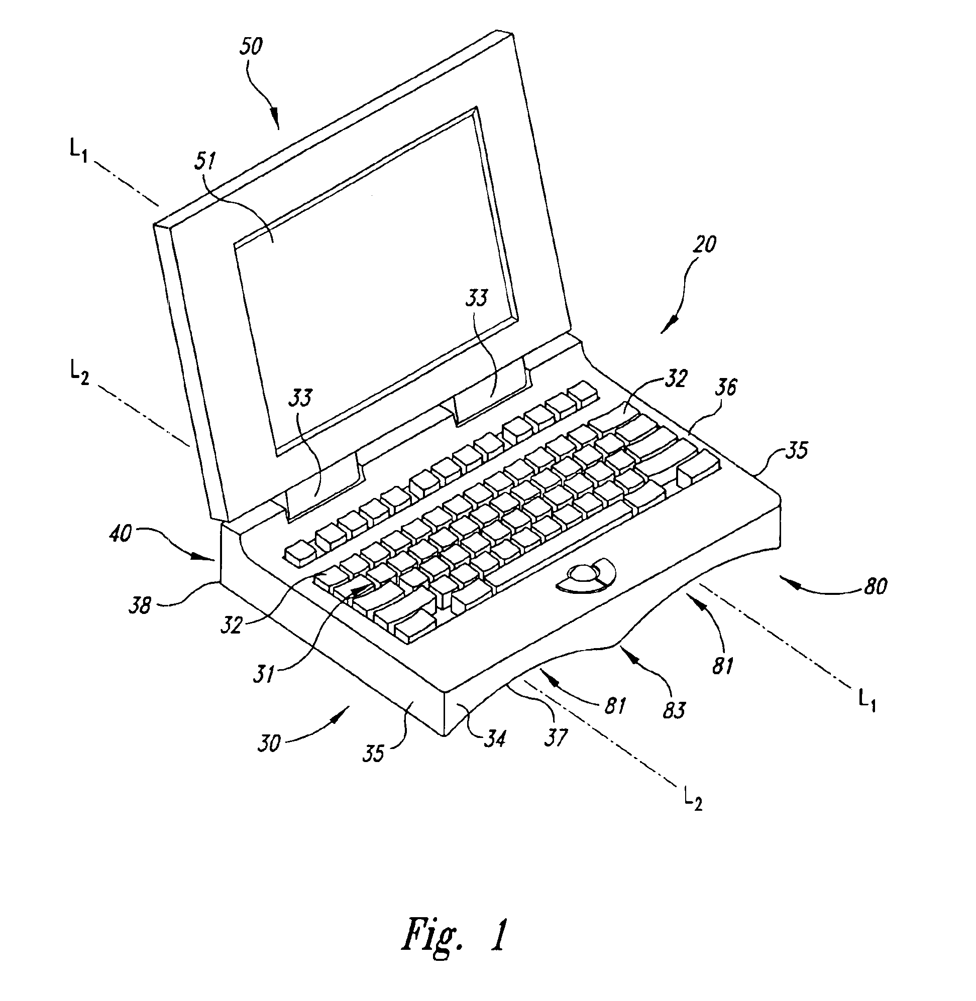 Laptop computer base