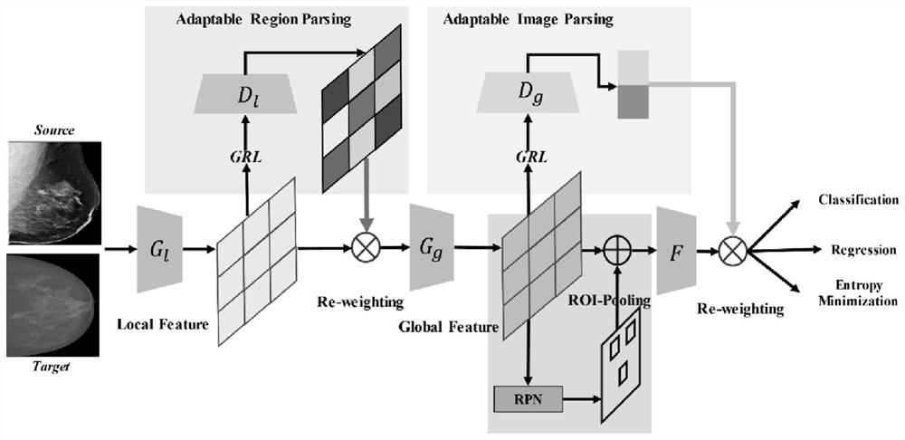 Medical image focus cross-domain detection method based on adversarial learning and adaptive analysis