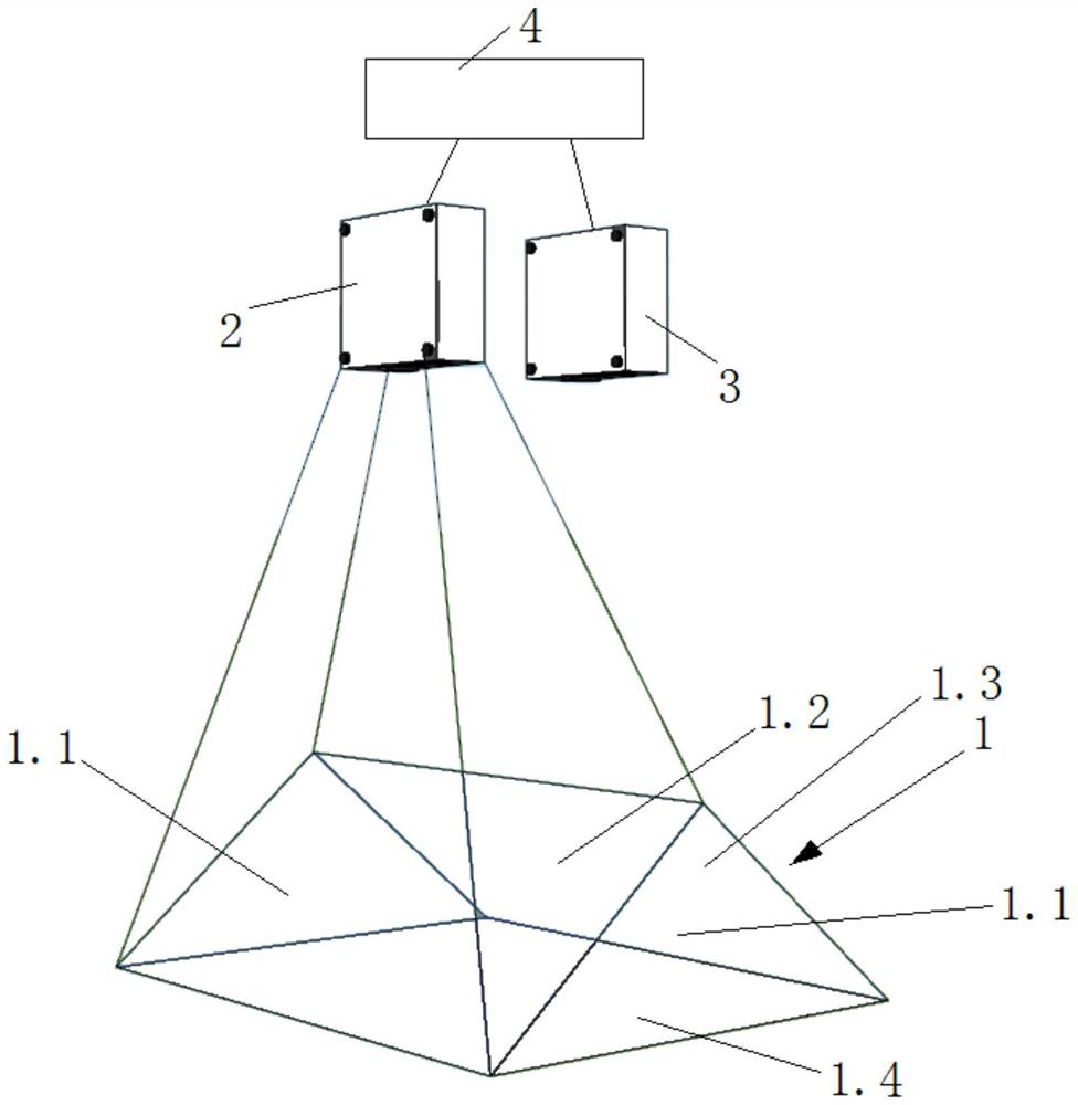 Two-wing holographic projection sand table device and projection method for 3D line model roaming