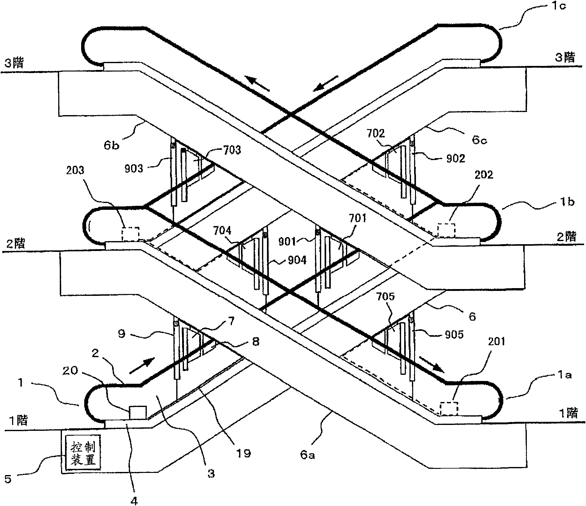 Monitoring device of escalator