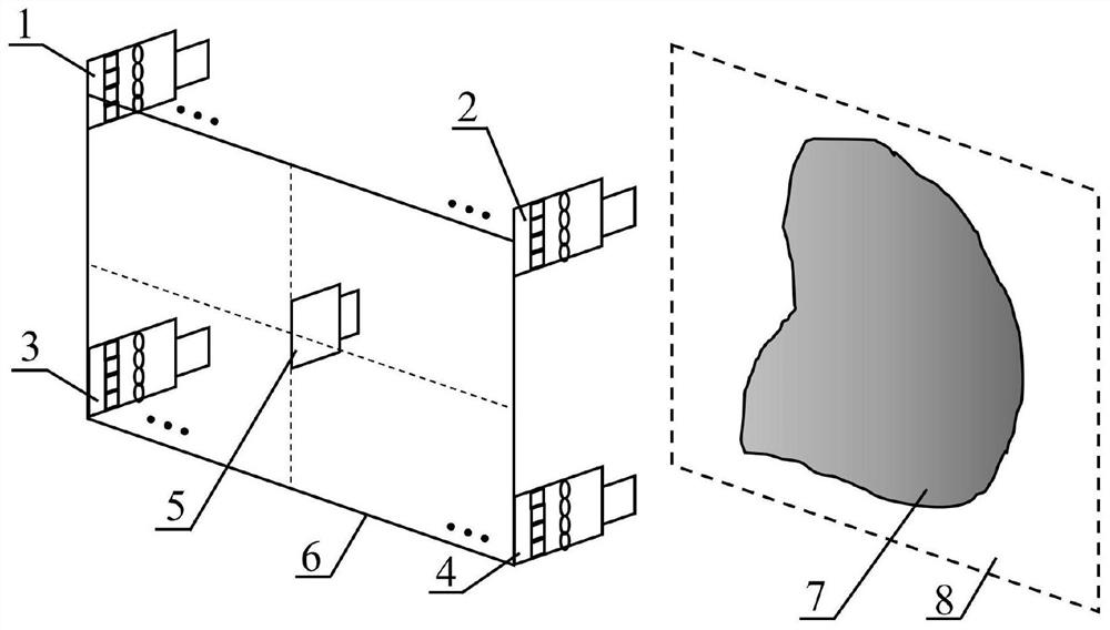 Three-dimensional detection method based on structured light and multiple light field cameras