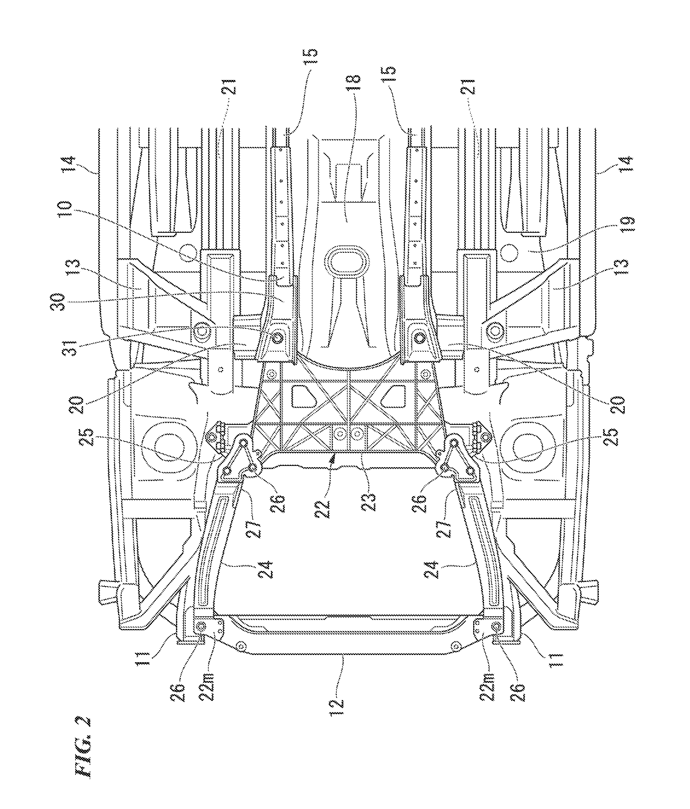 Vehicle body frame structure for automobile