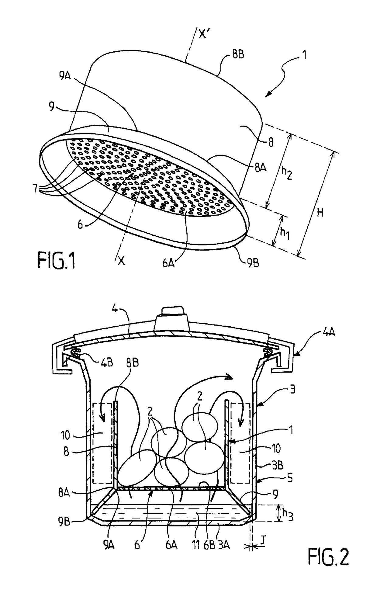 Food cooking basket and corresponding cooking system