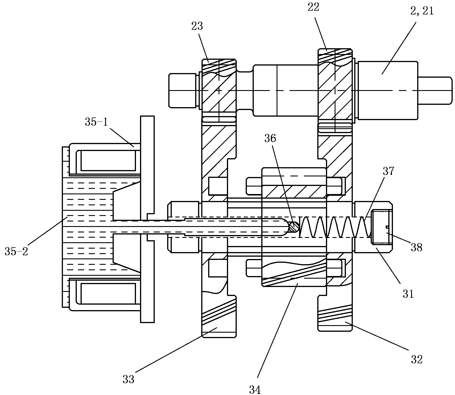 Speed changing device of electric car and gear shifting assembly