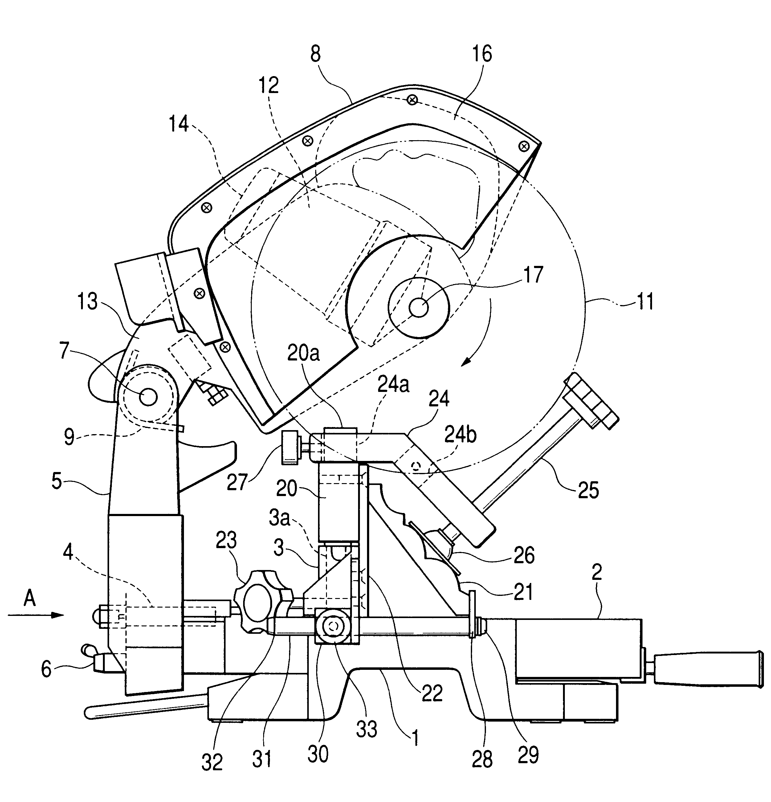 Vice device in compound miter saw