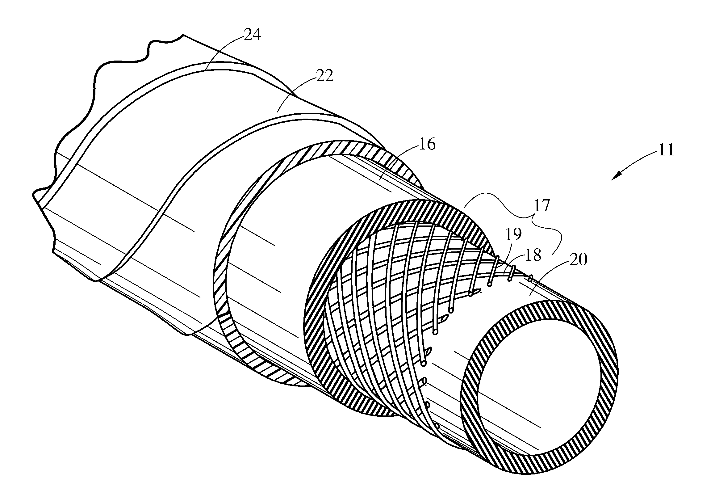 Flame Resistant Hose Construction and Method