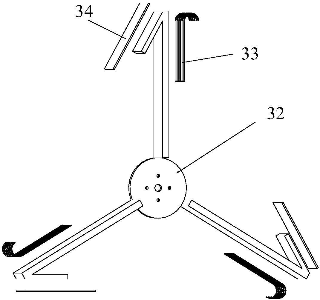 Dry adhesion and claw four-wheel-foot-paddle-driven multiphibious robot and motion method thereof