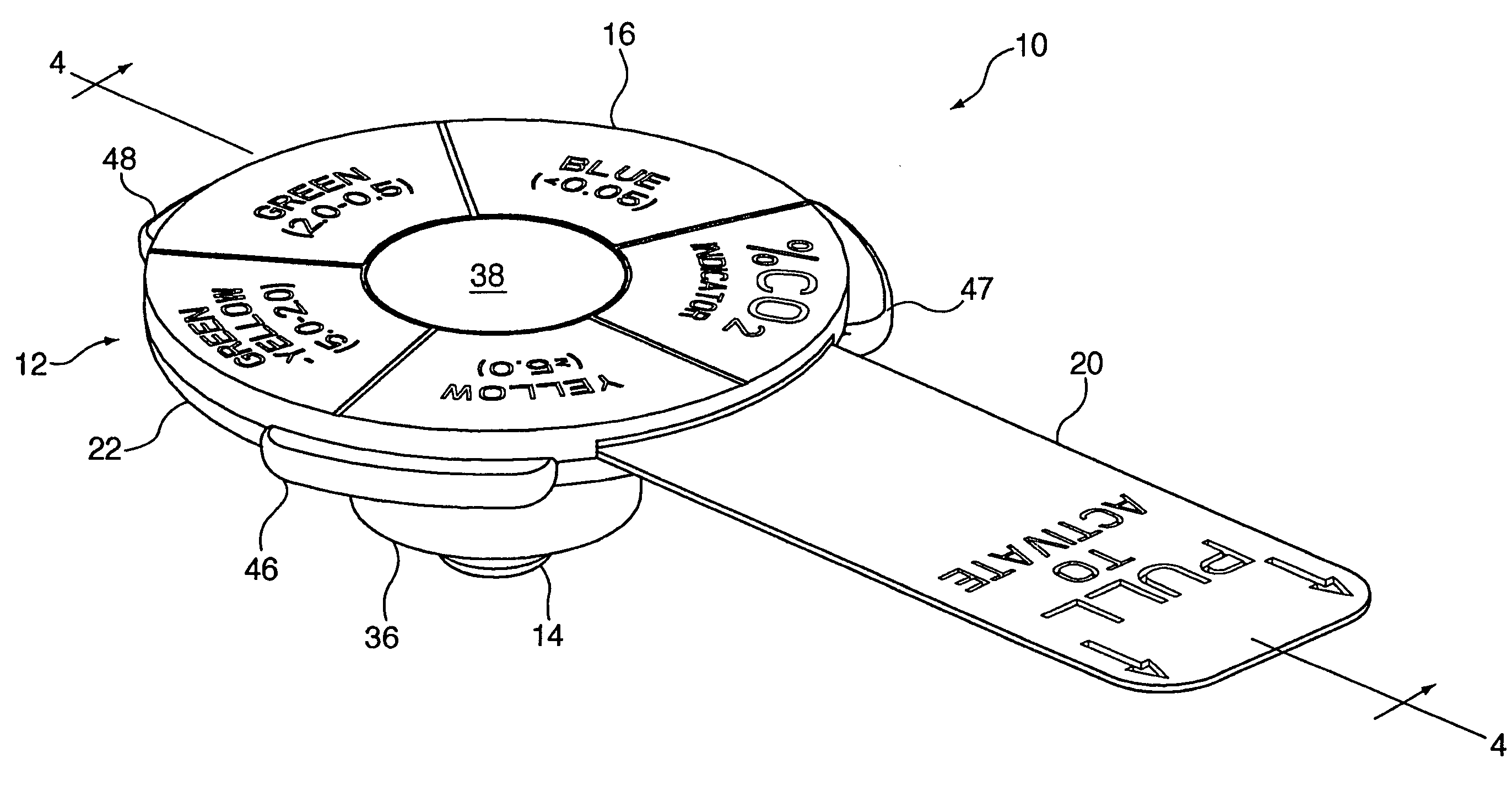 Carbon dioxide indicating apparatus, particularly, disk-like carbon dioxide indicating apparatus