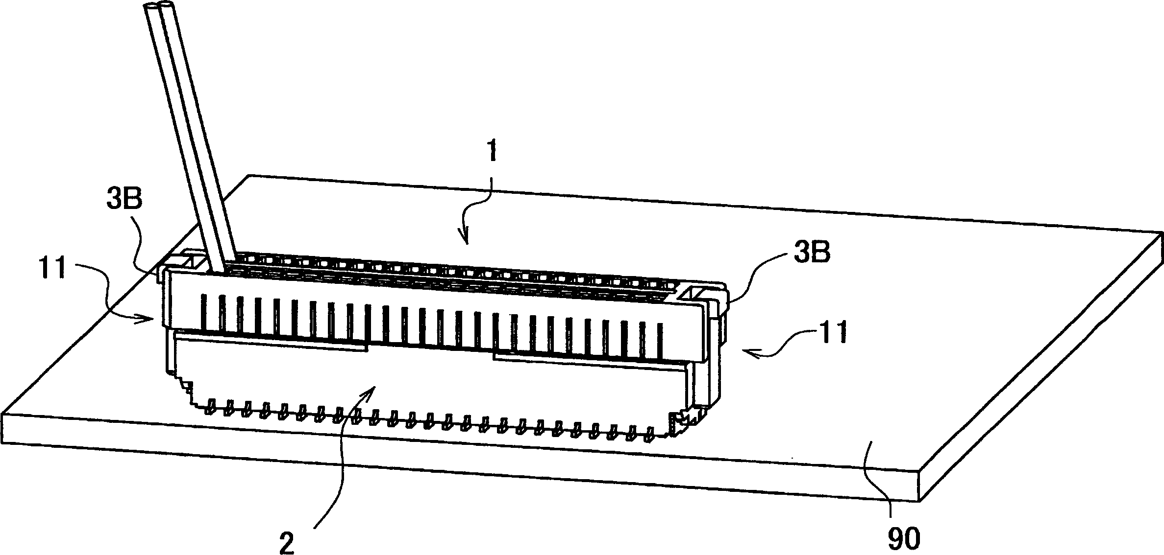 Connector with lock mechanism of lock structure