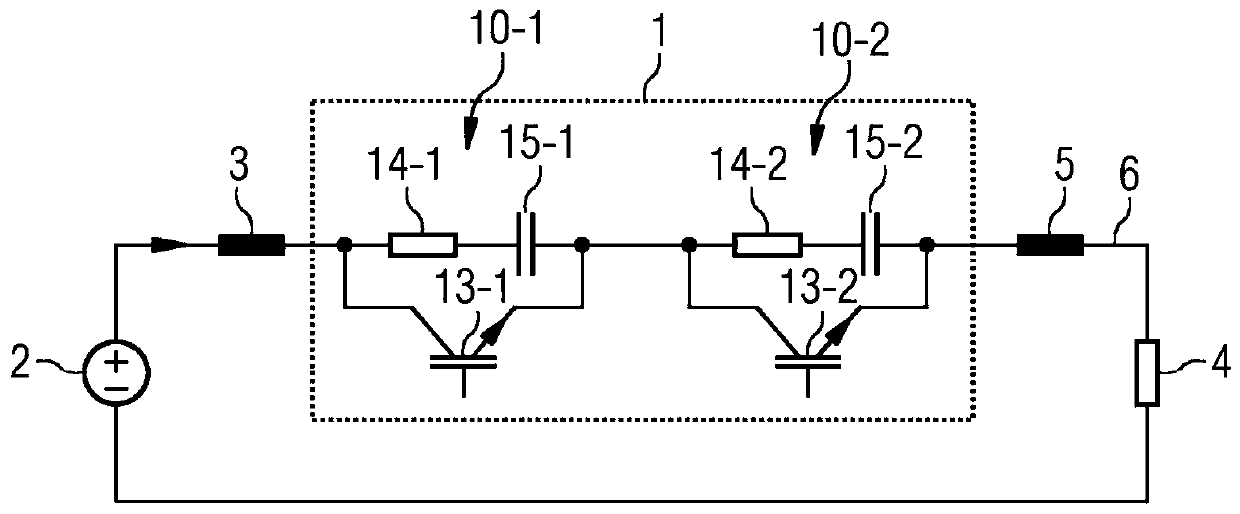 Switching device for disconnecting a current path