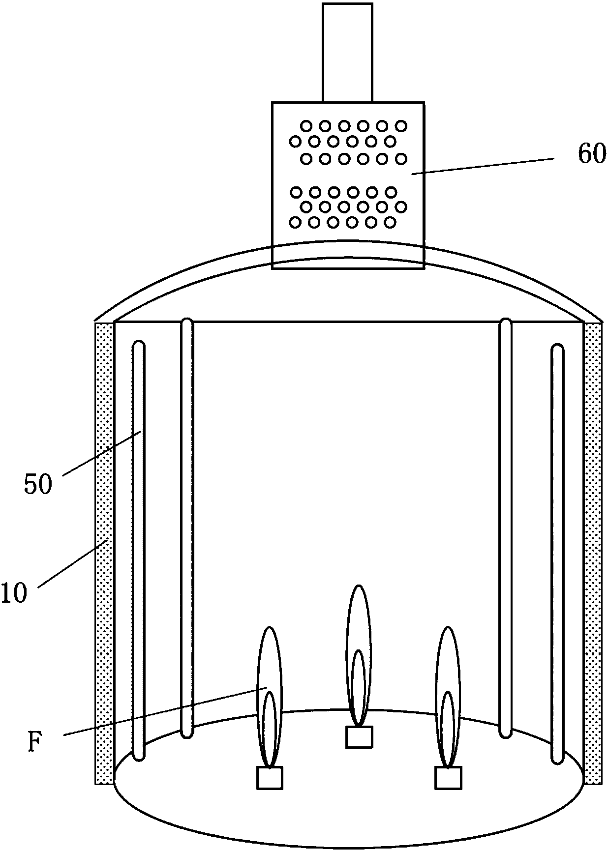 Round barrel type pipe-type heating furnace