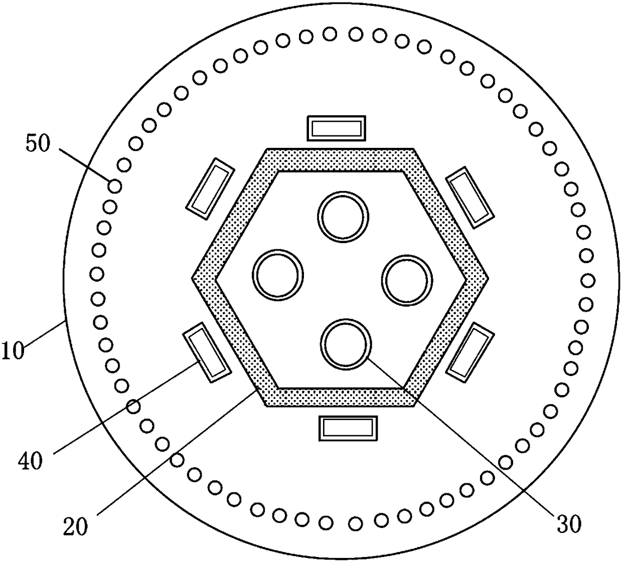 Round barrel type pipe-type heating furnace