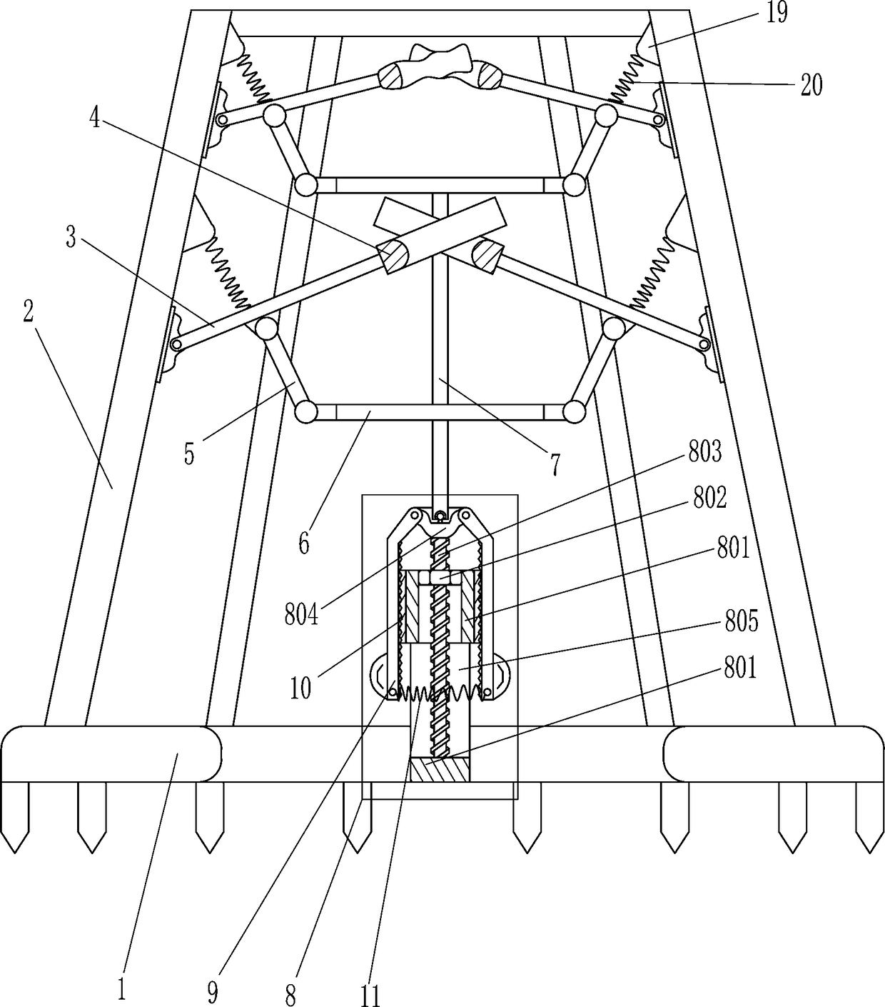 Garden tree planting support frame