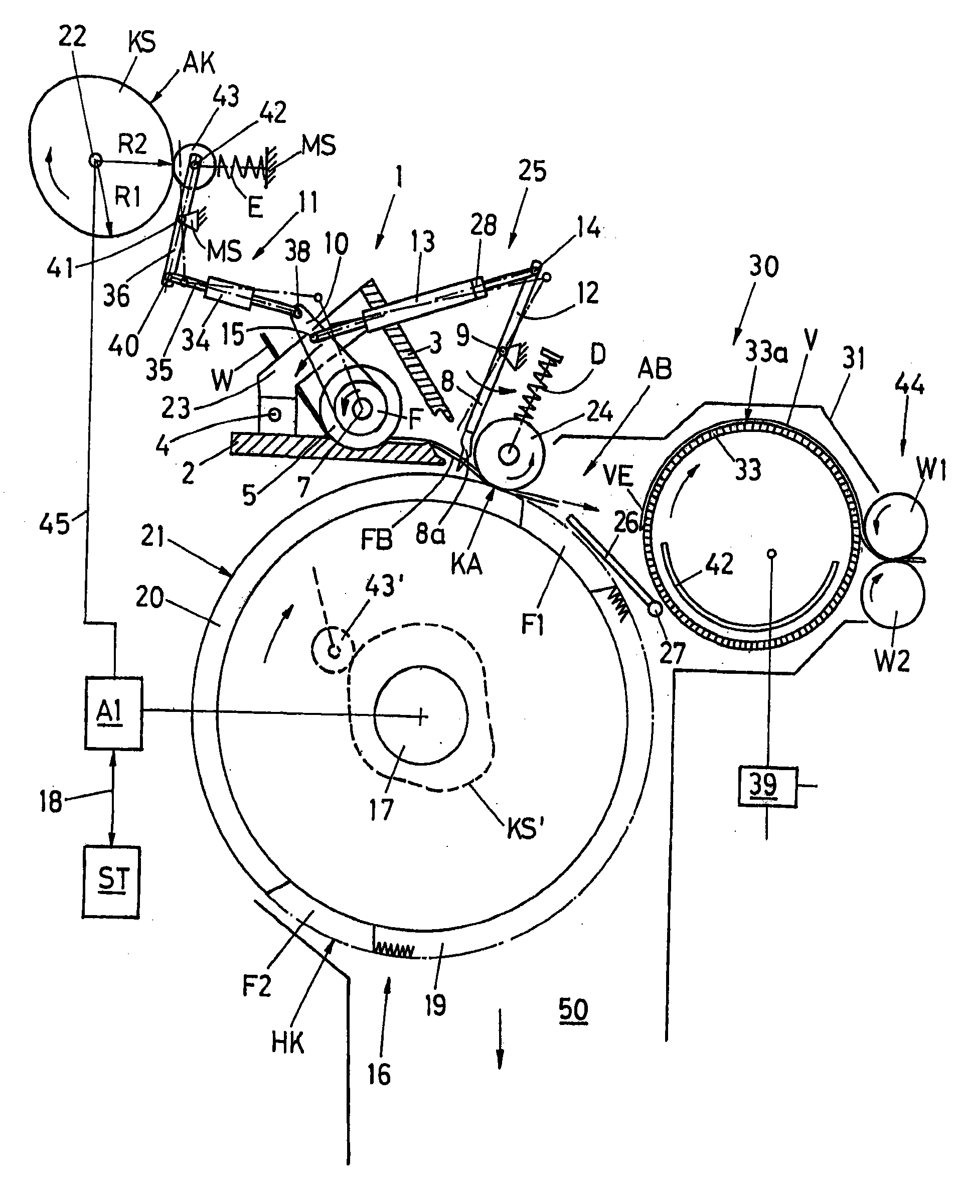 Device for making combed fiber web