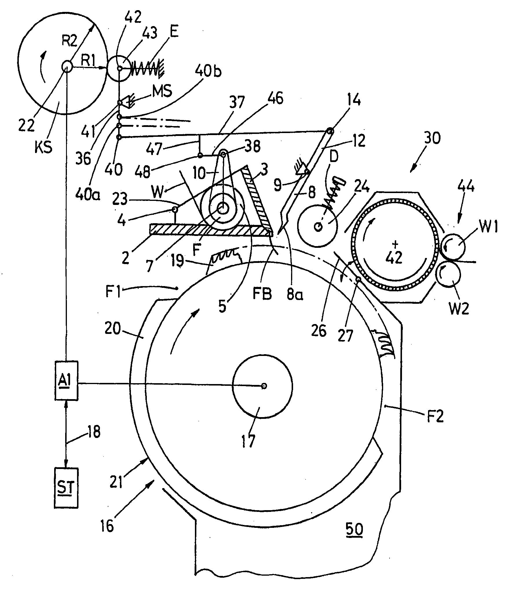 Device for making combed fiber web