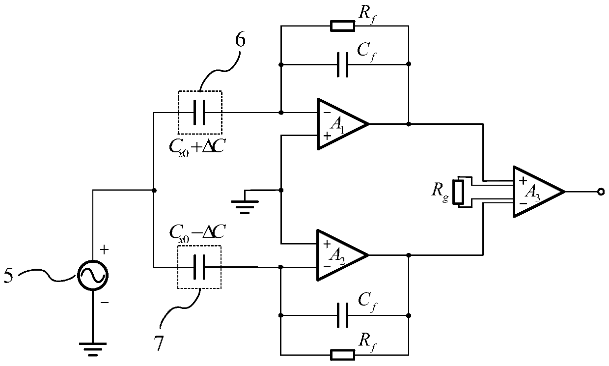 Differential capacitance detection circuit based on sampling holder demodulation