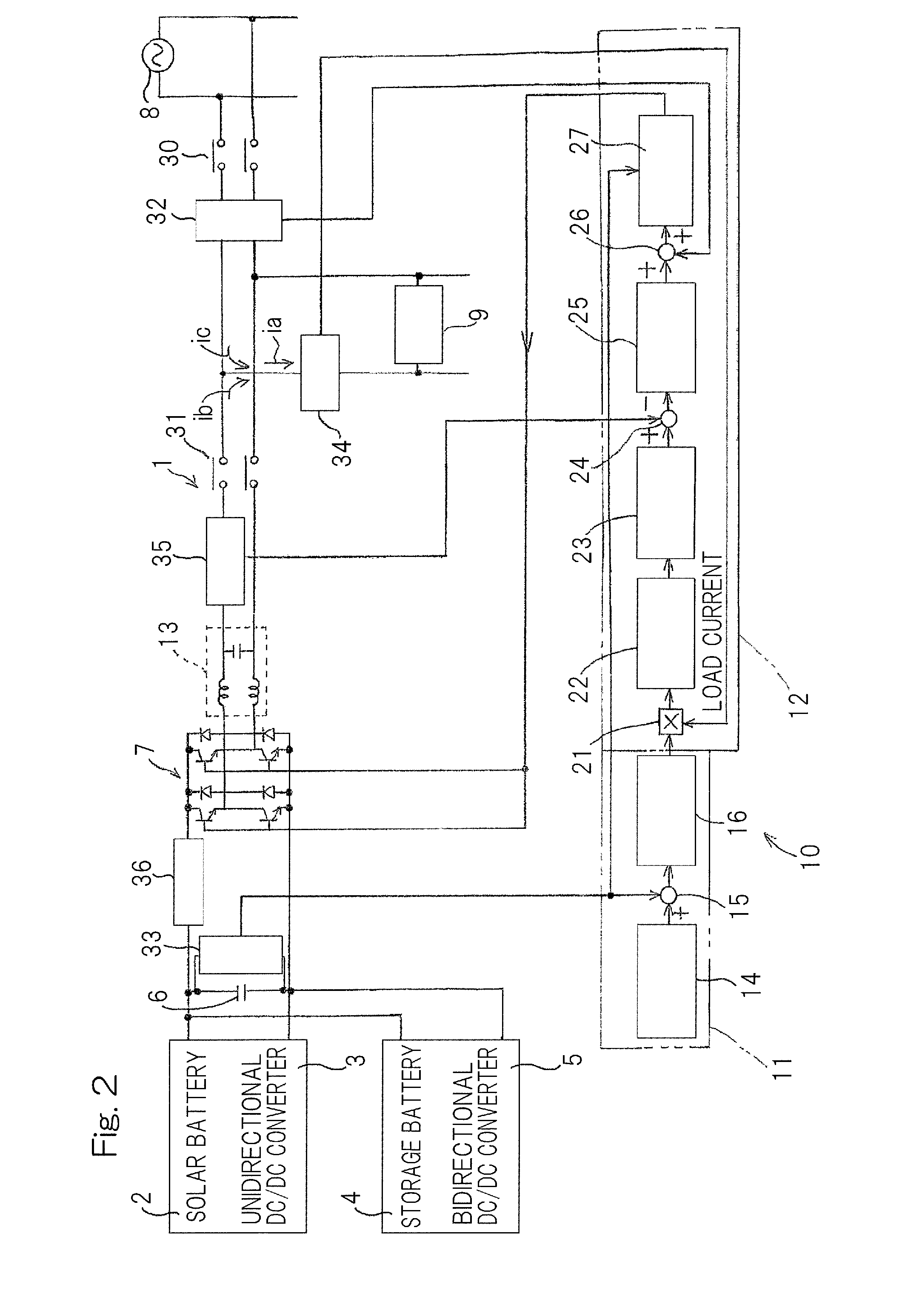 Distributed power source system with storage battery