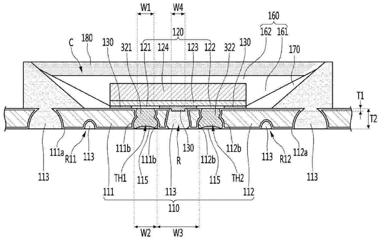 Light emitting device package and lighting apparatus comprising sam