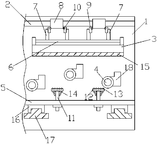 Diaper bottom film conveying and blowing device