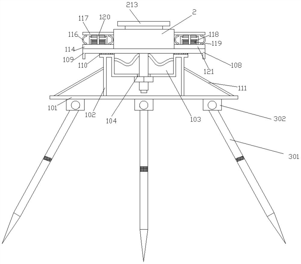 Engineering surveying level gauge supporting device and operation method