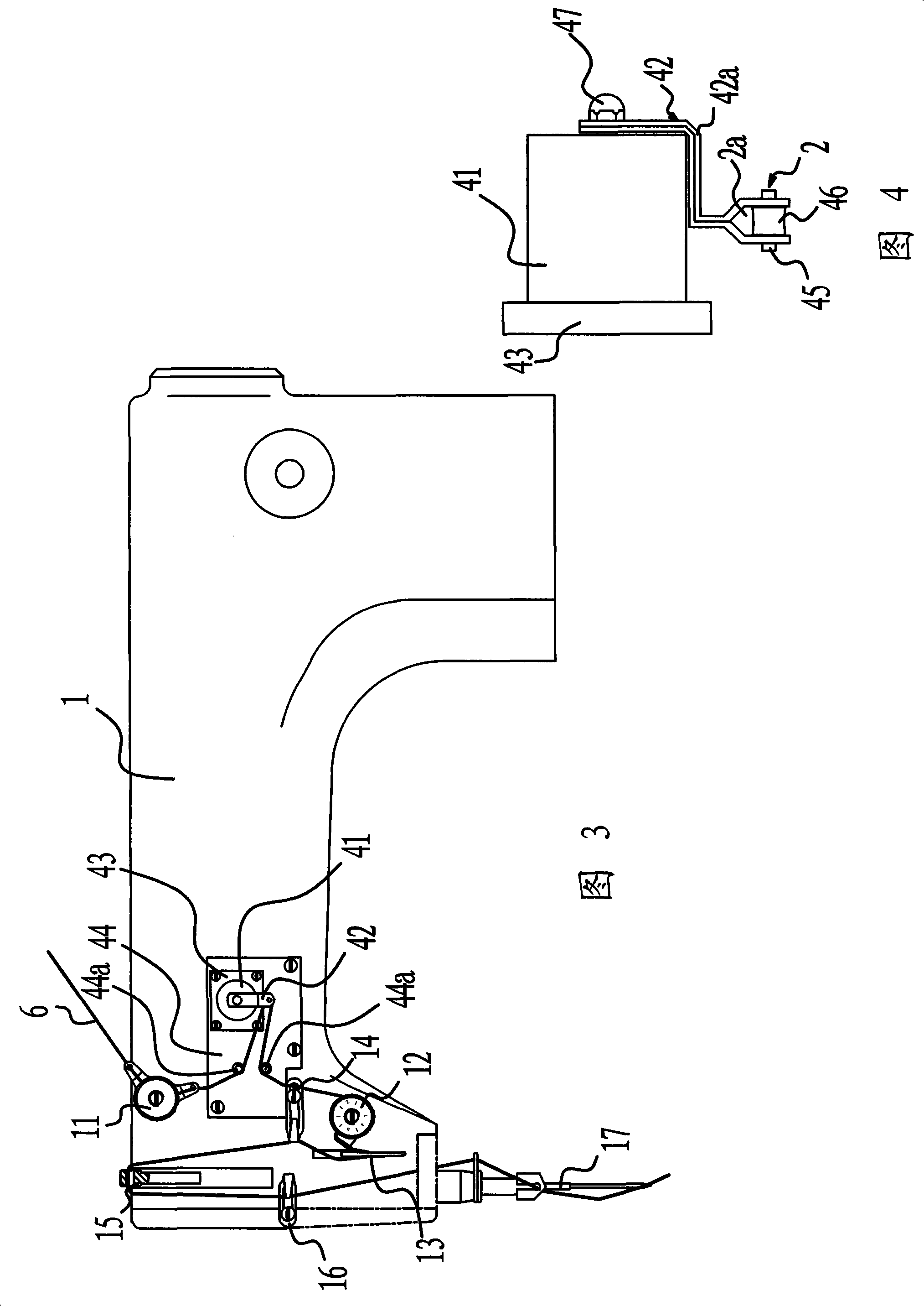 Thread drawing device of sewing machine