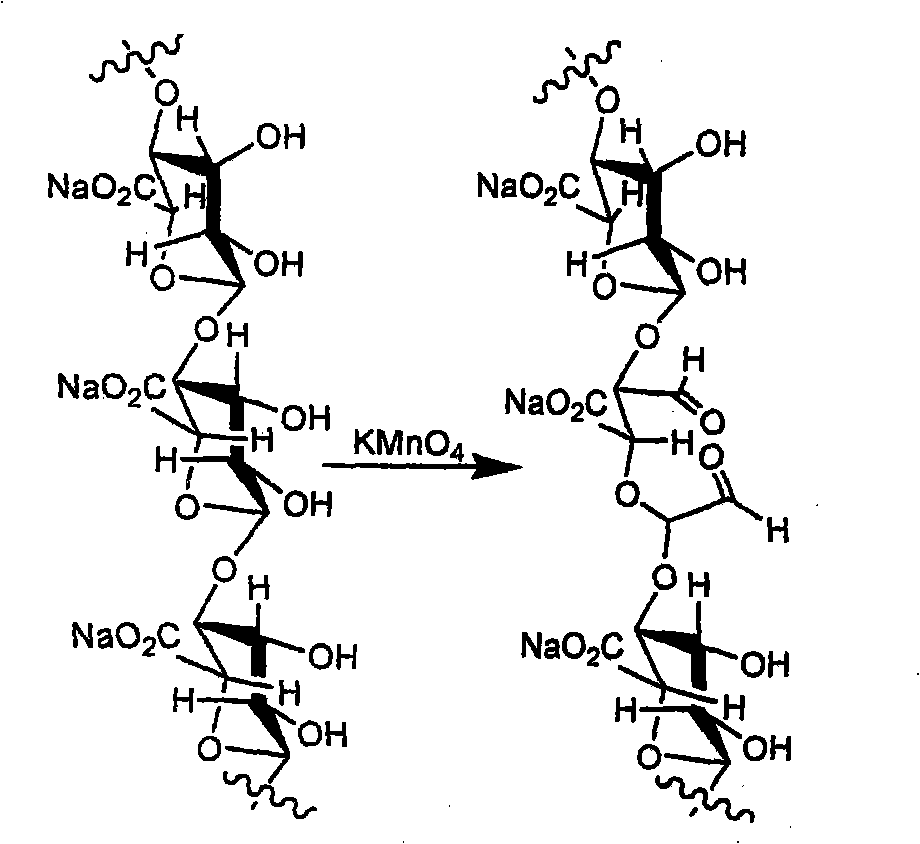 Method for partially oxidizing sodium alginate
