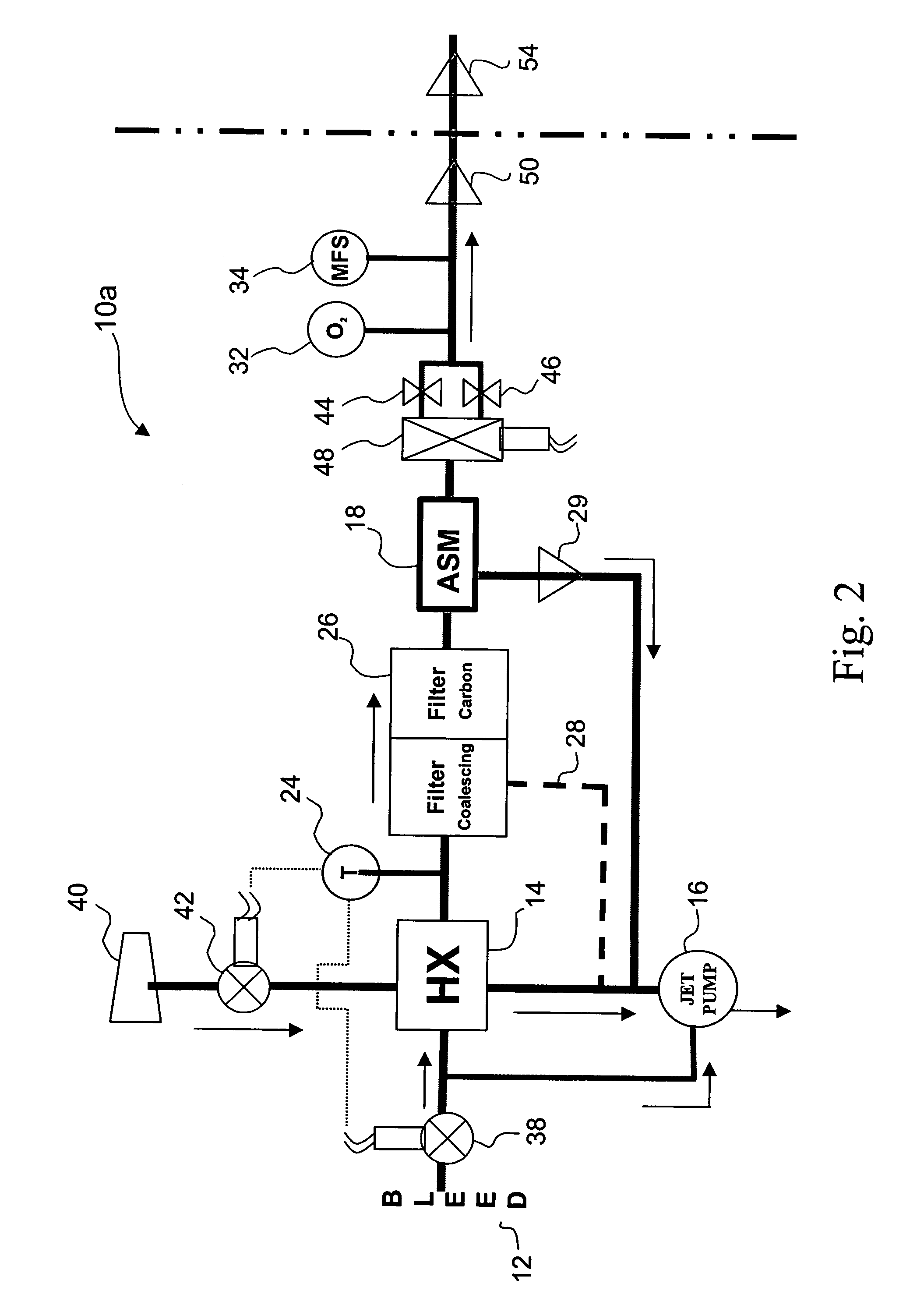 Cooling system for an on-board inert gas generating system