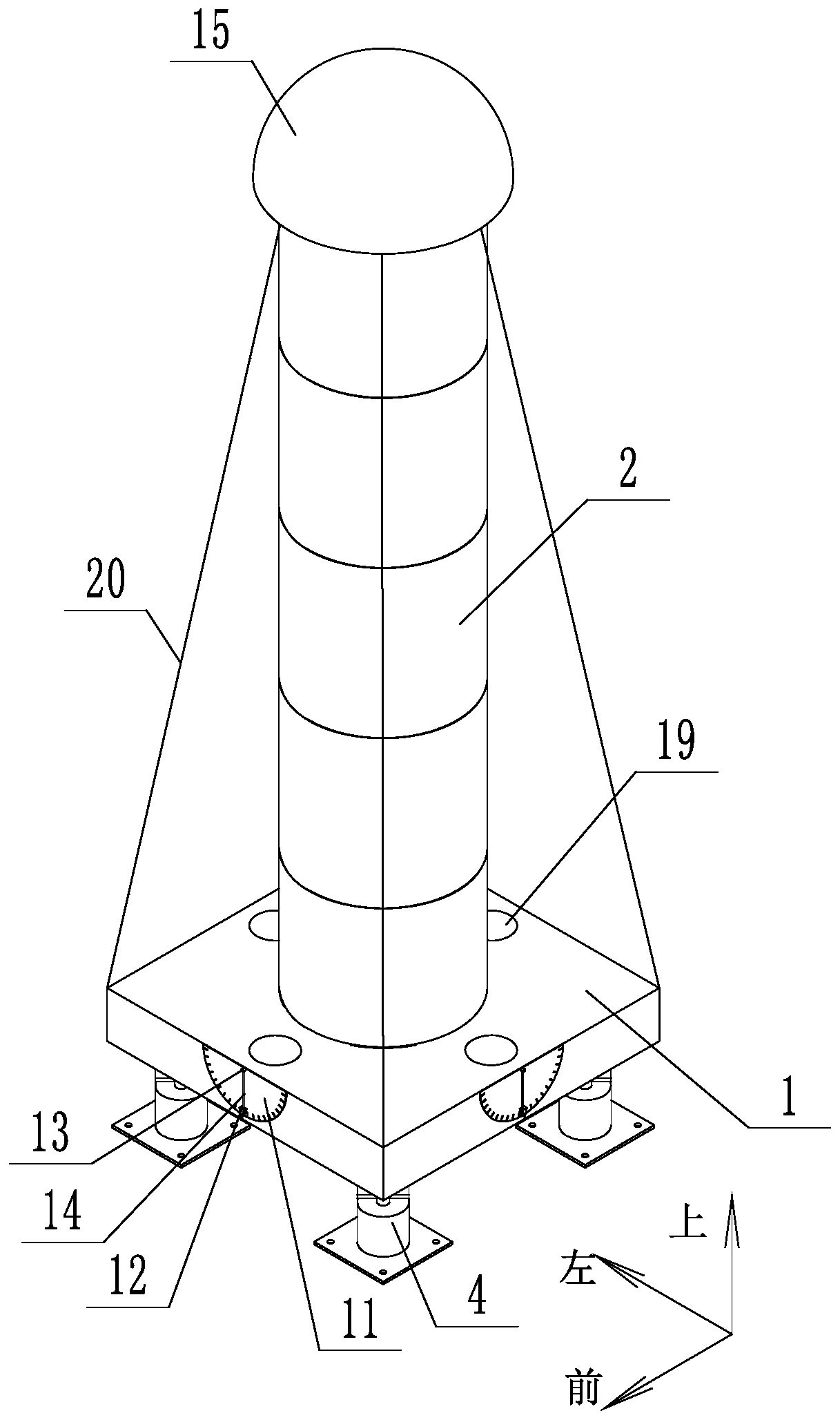 Beidou ground-based augmentation system base station observation pillar