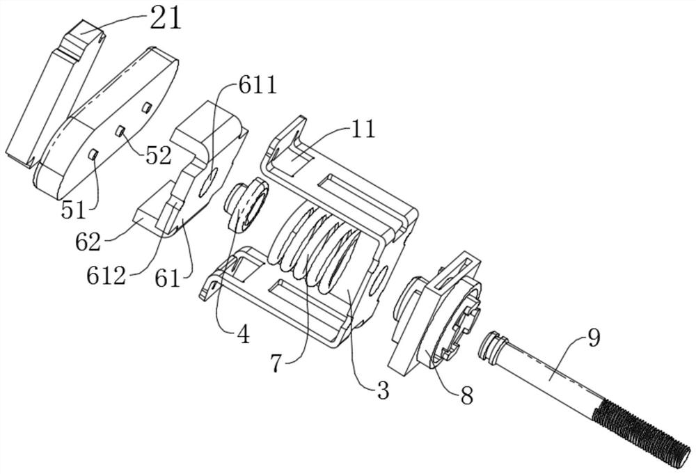 Moving contact bridge retaining structure of anti-short-circuit capability improving switch device