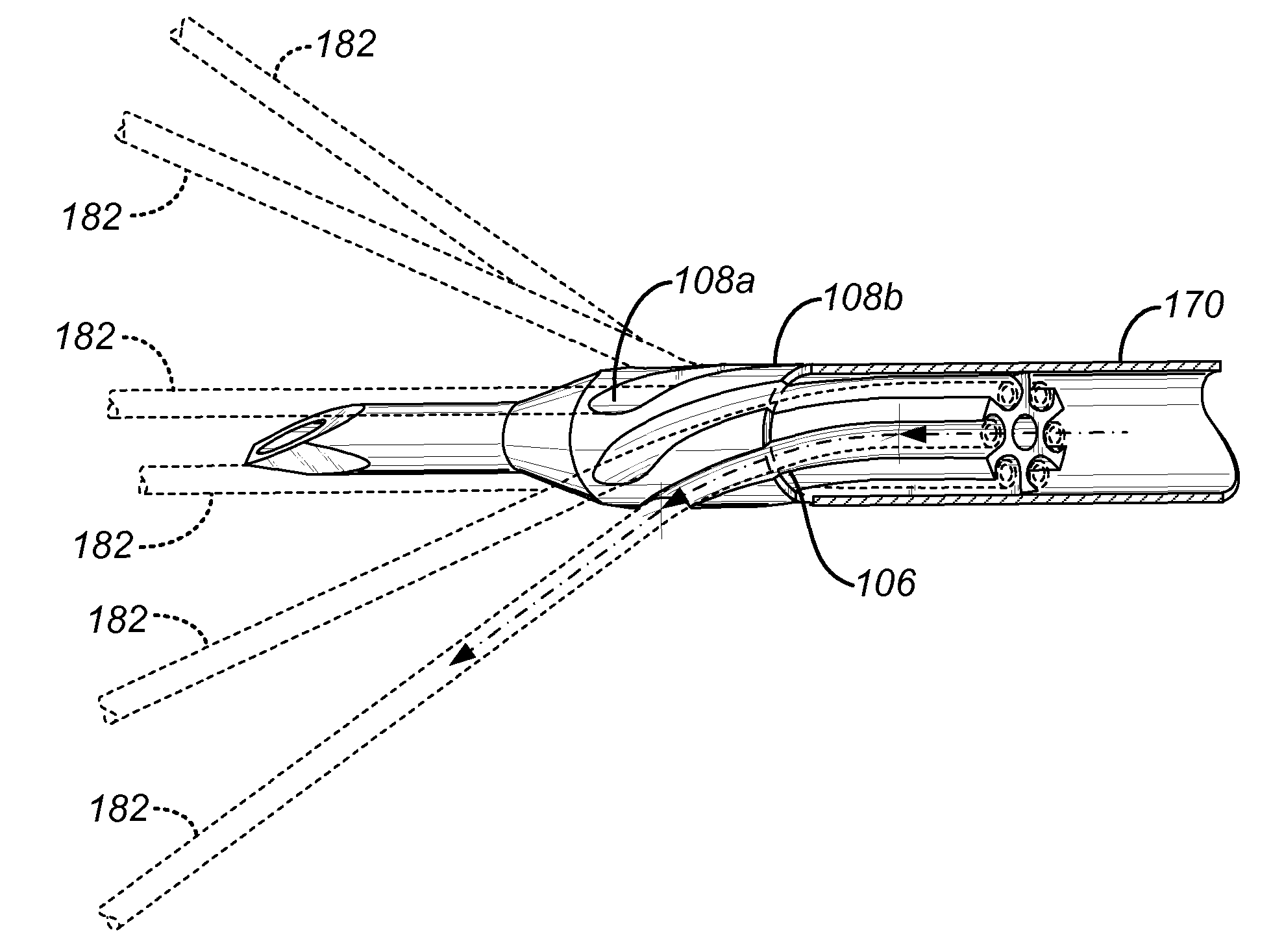 Needle and tine deployment mechanism