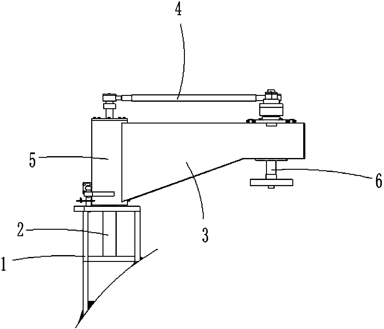 Suspension arm rotary shaft device of hot braising tank