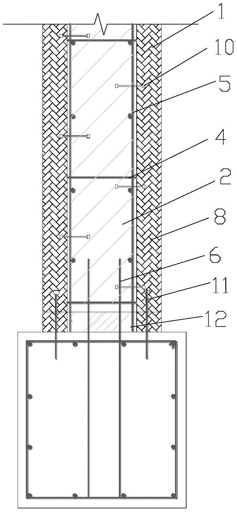 Self heat insulation laminated shear wall structure and construction process