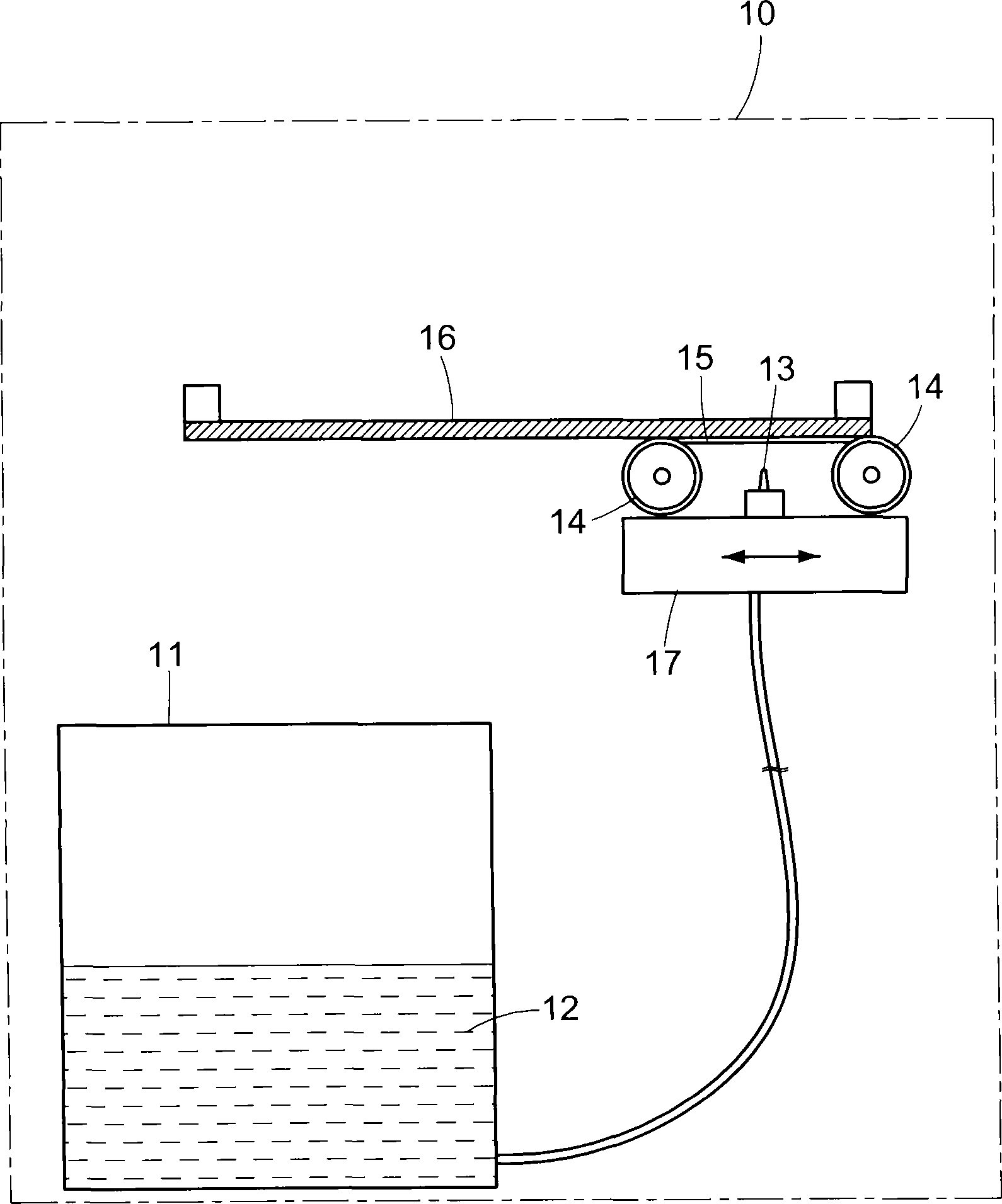 Water-based solution automatic cleaning device applied to printing device with tin cream adhered to surface