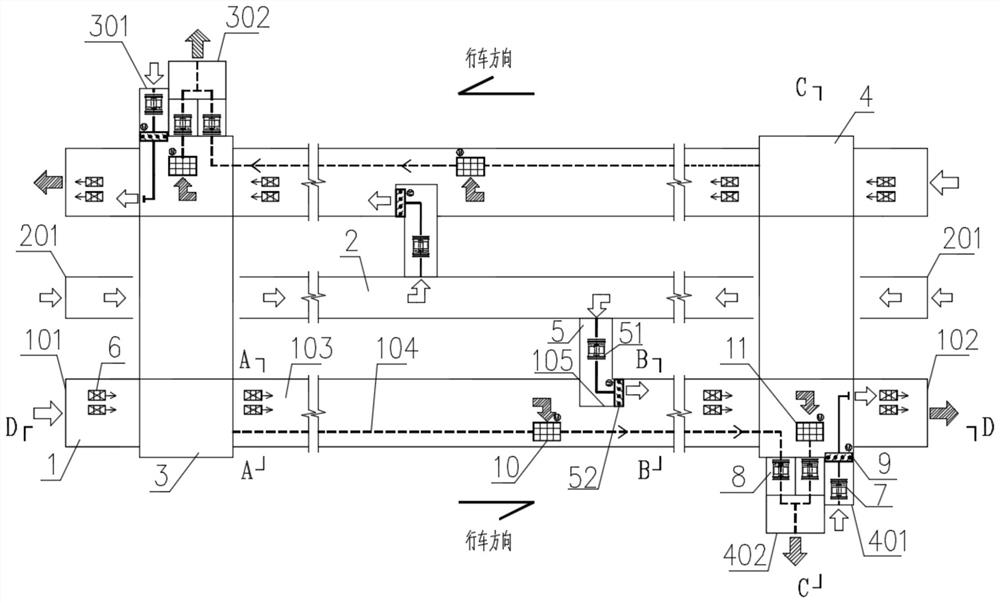 Double-hole one-way long and large underwater highway tunnel ventilation system and ventilation method thereof