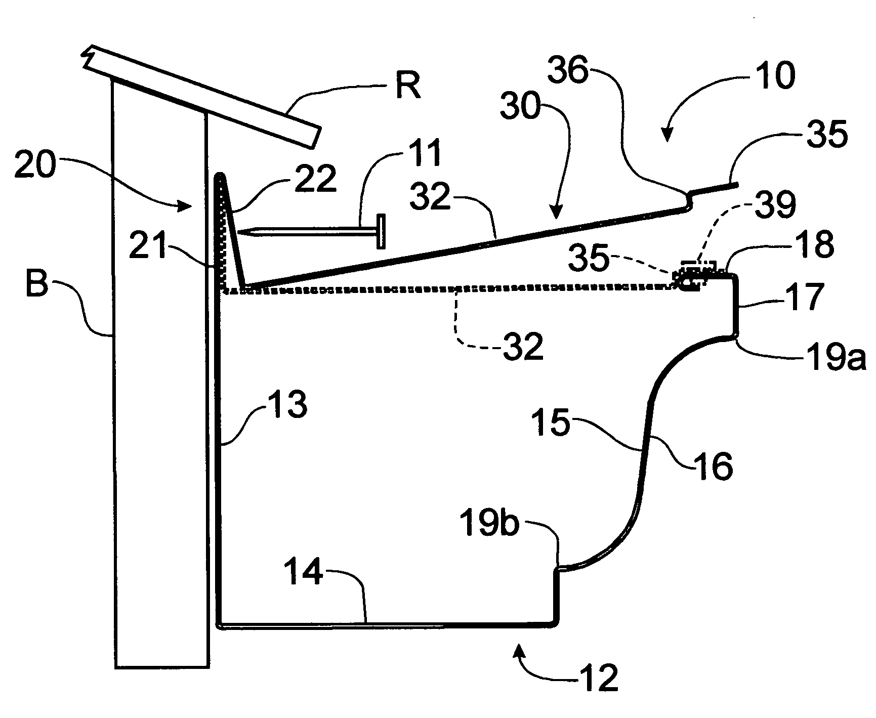One piece rain gutter and leaf guard apparatus