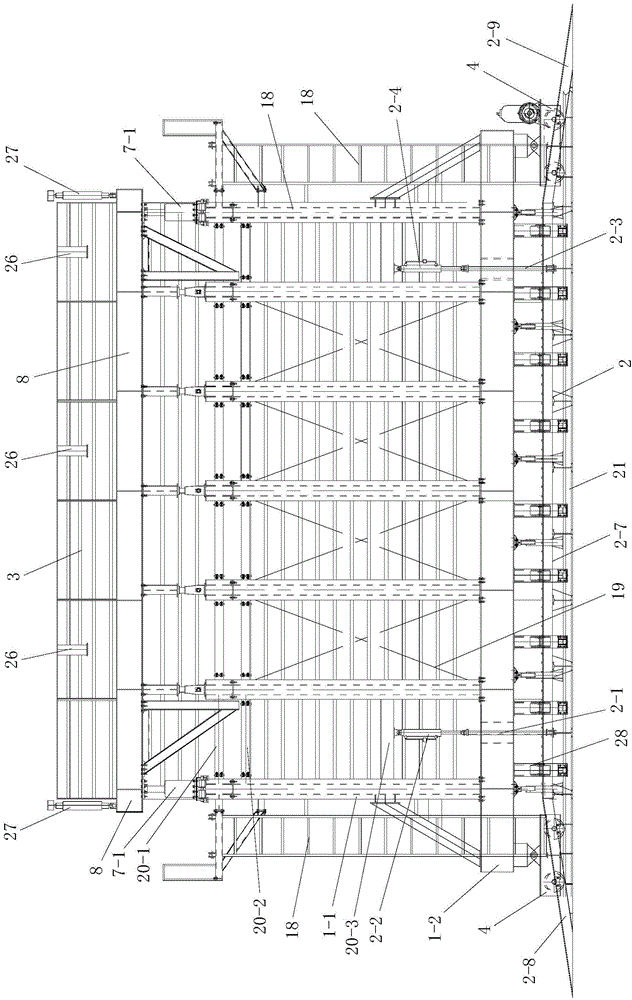 Tunnel secondary lining construction formwork trolley based on rectangular supports