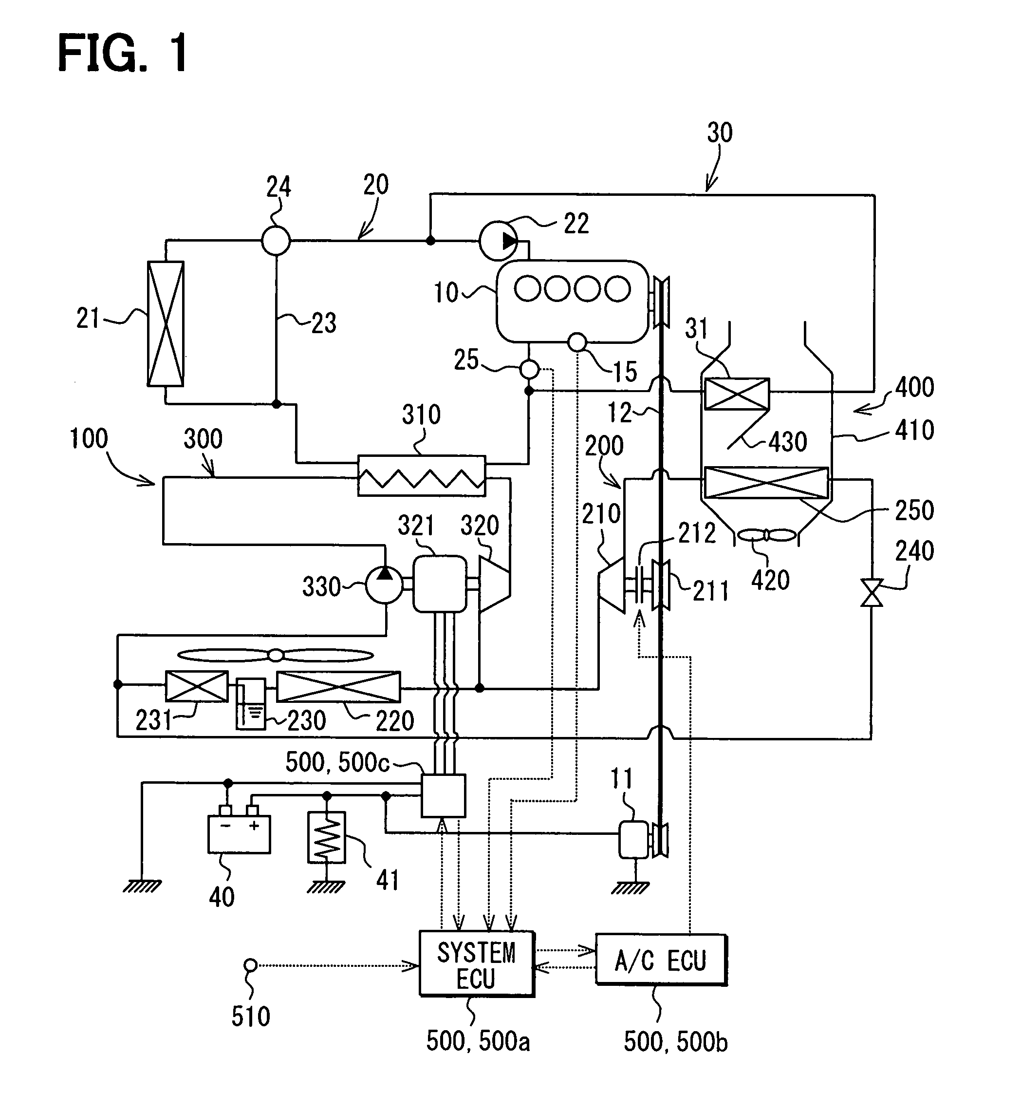 Refrigeration system including refrigeration cycle and rankine cycle