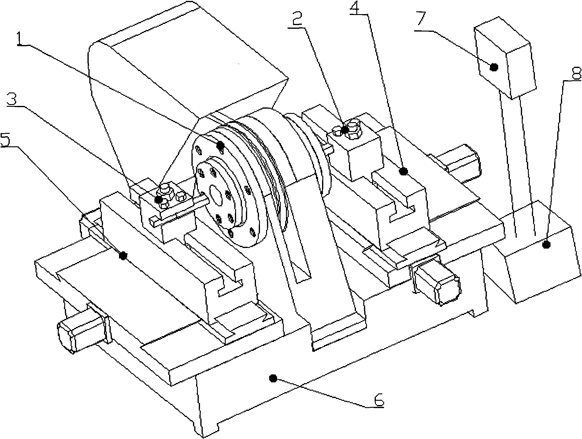 Special machine tool and method for boring double-support hole of spinning spindle elastic pipe combining member