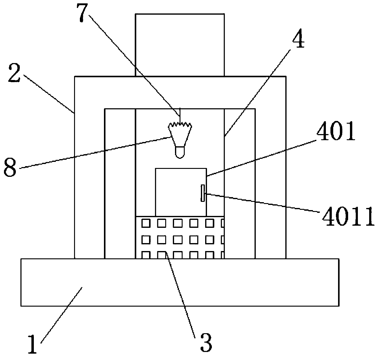 Detection device for degree of balance of shuttlecock based on Bernoulli principle