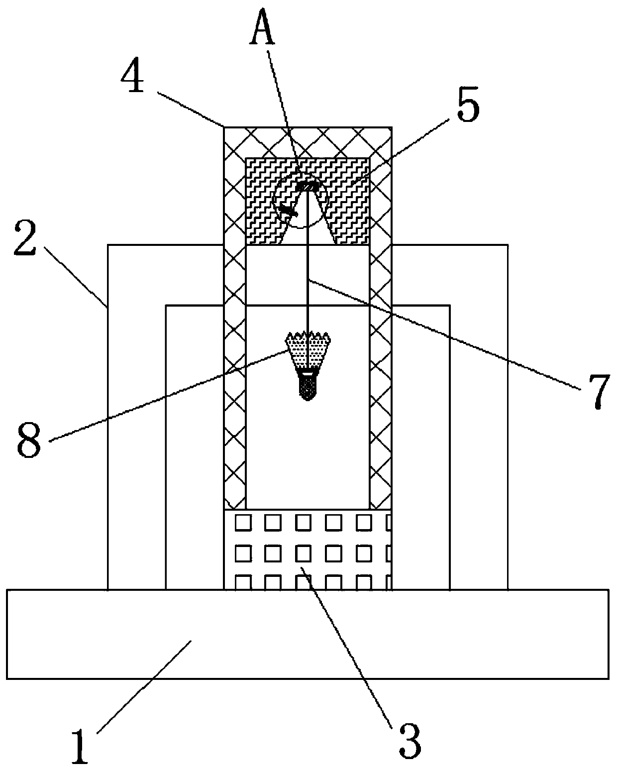 Detection device for degree of balance of shuttlecock based on Bernoulli principle